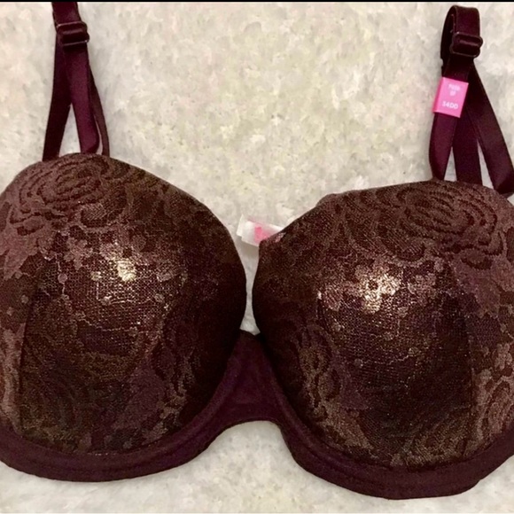 🩷❤️NWT VICTORIA’S SECRET METALLIC FOIL PINK DATE NIGHT PUSH UP BRA - Picture 1 of 4